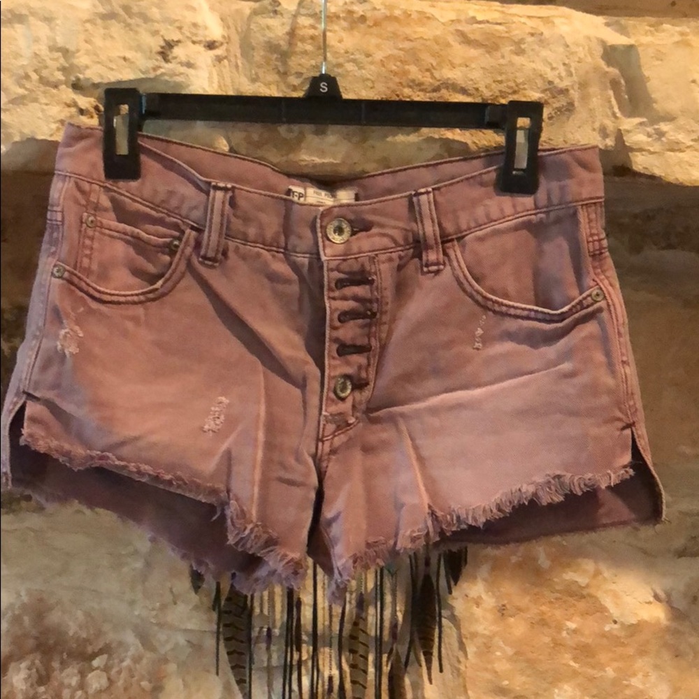 Free people purple jeans shorts